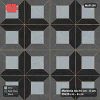 Interlock (Pasco) 40x10 cm · MAR-256 · Three-Tone Pinwheel Star - Graphite Scale (black-dark grey-grey)