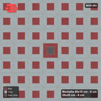 Interlock (Pasco) 40x10 cm · MAR-263 · Three-Tone Medallion - Urban Brick (grey-red-dark grey)