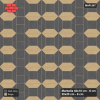 Interlock (Pasco) 40x10 cm · MAR-267 · Bevel Frame Dark Centre - Stone & Earth with Square Columns (beige-dark grey)