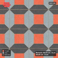 Interlock (Pasco) 40x10 cm · MAR-268 · Three-Tone Bevel Frame - Sunset Slate and Kerb Frame (dark grey-grey-orange)
