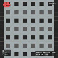 Interlock (Pasco) 40x10 cm · MAR-276 · Alternating Centre Rows - Graphite Scale with Square Columns (grey-black-dark grey)