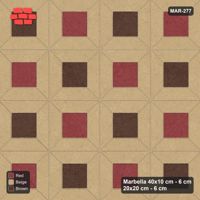 Interlock (Pasco) 40x10 cm · MAR-277 · Alternating Centre Checker - Tuscany (beige-red-brown)