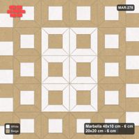 Interlock (Pasco) 40x10 cm · MAR-278 · Outer Module Ring - Ivory & Sand with Square Columns