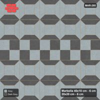 Interlock (Pasco) 40x10 cm · MAR-285 · Bevel Frame Dark Centre - Charcoal Edge with Square Bands (dark grey-grey)