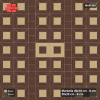 Interlock (Pasco) 40x10 cm · MAR-293 · Centre Medallion - Sandstone with Square Columns (brown-beige)