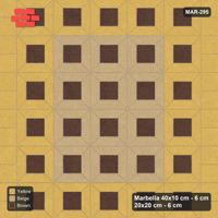 Interlock (Pasco) 40x10 cm · MAR-295 · Three-Tone Outer Ring - Harvest Gold with Square Columns (beige-yellow-brown)