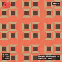 Interlock (Pasco) 40x10 cm · MAR-299 · Three-Tone Bevel Checkerboard - Autumn with Square Strips