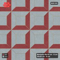 Interlock (Pasco) 40x10 cm · MAR-303 · Corner-Lit Frame - Brick & Ash and Kerb Frame (grey-red)