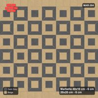 Interlock (Pasco) 40x10 cm · MAR-304 · Module Checkerboard - Stone & Earth with Square Bands