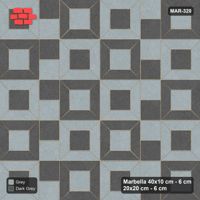 Interlock (Pasco) 40x10 cm · MAR-320 · Module Checkerboard - Charcoal Edge with Square Columns