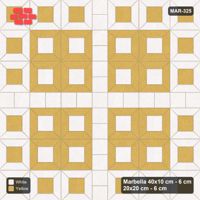 Interlock (Pasco) 40x10 cm · MAR-325 · Outer Module Ring - Ivory & Ochre with Square Strip (yellow-white)