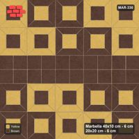 Interlock (Pasco) 40x10 cm · MAR-330 · Diagonal Module Pairs - Harvest with Square Bands (brown-yellow)