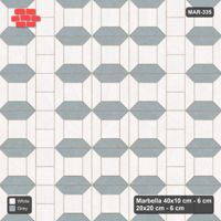 Interlock (Pasco) 40x10 cm · MAR-335 · Bevel Frame Dark Centre - Salt & Pepper with Square Columns (grey-white)