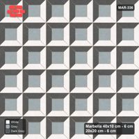 Interlock (Pasco) 40x10 cm · MAR-336 · Three-Tone Corner-Lit Frame - Monochrome (dark grey-white-grey)
