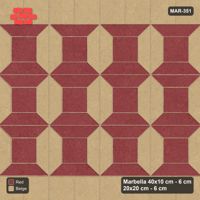Interlock (Pasco) 40x10 cm · MAR-351 · Bevel Frame - Terracotta with Square Bands