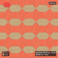 Interlock (Pasco) 40x10 cm · MAR-352 · Bevel Frame Dark Centre - Clay Court and Kerb Frame (beige-orange)