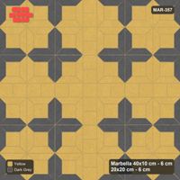Interlock (Pasco) 40x10 cm · MAR-357 · Pinwheel Star - Mustard Slate with Square Strip