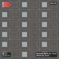 Interlock (Pasco) 40x10 cm · MAR-358 · Open Centre Columns - Charcoal Edge (dark grey-grey)