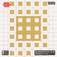 Interlock (Pasco) 40x10 cm · MAR-362 · Grand Medallion - Ivory & Ochre with Square Columns