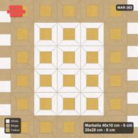 Interlock (Pasco) 40x10 cm · MAR-363 · Three-Tone Outer Ring - Golden Sand with Square Columns