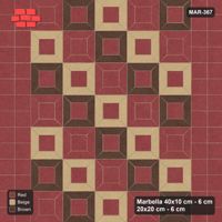 Interlock (Pasco) 40x10 cm · MAR-367 · Diagonal Three-Tone Frames - Tuscany with Square Columns (red-brown-beige)