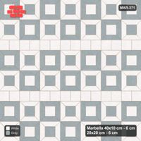 Interlock (Pasco) 40x10 cm · MAR-371 · Module Checkerboard - Salt & Pepper with Square Bands