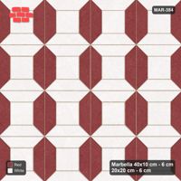 Interlock (Pasco) 40x10 cm · MAR-384 · Bevel Frame - Burgundy & Ivory (white-red)