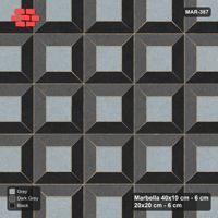 Interlock (Pasco) 40x10 cm · MAR-387 · Three-Tone Corner-Lit Frame - Graphite Scale and Kerb Frame (dark grey-black-grey)