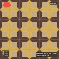 Interlock (Pasco) 40x10 cm · MAR-391 · Three-Tone Pinwheel Star - Harvest Gold (yellow-brown-beige)