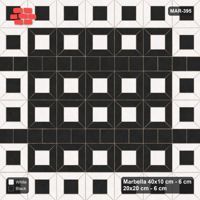 Interlock (Pasco) 40x10 cm · MAR-395 · Outer Module Ring - Contrast with Square Bands (black-white)