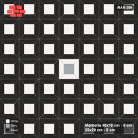 Interlock (Pasco) 40x10 cm · MAR-399 · Three-Tone Medallion - Tuxedo (black-white-grey)