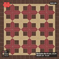 Interlock (Pasco) 40x10 cm · MAR-406 · Three-Tone Pinwheel Star - Tuscany with Square Border
