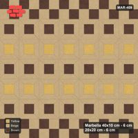 Interlock (Pasco) 40x10 cm · MAR-409 · Alternating Centre Rows - Harvest Gold with Square Bands (beige-brown-yellow)