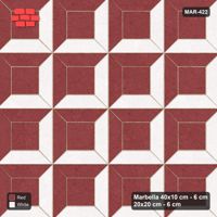 Interlock (Pasco) 40x10 cm · MAR-422 · Corner-Lit Frame - Burgundy & Ivory and Kerb Frame