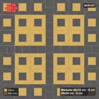 Interlock (Pasco) 40x10 cm · MAR-427 · Outer Module Ring - Mustard Slate with Square Strip