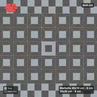 Interlock (Pasco) 40x10 cm · MAR-428 · Centre Medallion - Charcoal Edge with Square Bands (dark grey-grey)