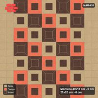Interlock (Pasco) 40x10 cm · MAR-435 · Diagonal Three-Tone Frames - Autumn with Square Columns (brown-orange-beige)