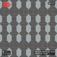 Interlock (Pasco) 40x10 cm · MAR-437 · Bevel Frame - Charcoal Edge with Square Bands (dark grey-grey)