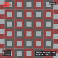Interlock (Pasco) 40x10 cm · MAR-441 · Three-Tone Module Checkerboard - Urban Brick with Square Columns
