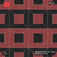 Interlock (Pasco) 40x10 cm · MAR-443 · Alternating Frame Rows - Red & Black and Kerb Frame (black-red)
