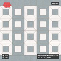 Interlock (Pasco) 40x10 cm · MAR-444 · Alternating Frame Columns - Salt & Pepper with Square Bands