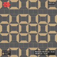 Interlock (Pasco) 40x10 cm · MAR-448 · Bevel Checkerboard - Stone & Earth with Square Bands