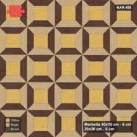 Interlock (Pasco) 40x10 cm · MAR-450 · Three-Tone Bevel Checkerboard - Harvest Gold and Kerb Frame (beige-brown-yellow)