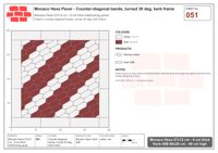 Interlock (Pasco) 27x12 cm · MHX-051 · Counter-diagonal bands, turned 30 deg, kerb frame