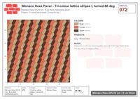 Interlock (Pasco) 27x12 cm · MHX-072 · Tri-colour lattice stripes I, turned 60 deg