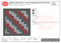 Interlock (Pasco) 27x12 cm · MHX-074 · Tri-tone diagonal bands, kerb frame