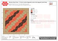 Interlock (Pasco) 27x12 cm · MHX-081 · Tri-tone counter-diagonals, laid on the diagonal, kerb frame