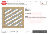 Interlock (Pasco) 27x12 cm · MHX-087 · Tumbling-block three-tone (Q1), laid on the diagonal, kerb frame