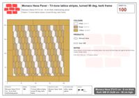 Interlock (Pasco) 27x12 cm · MHX-100 · Tri-tone lattice stripes, turned 90 deg, kerb frame