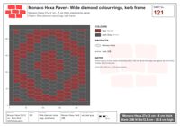 Interlock (Pasco) 27x12 cm · MHX-121 · Wide diamond colour rings, kerb frame